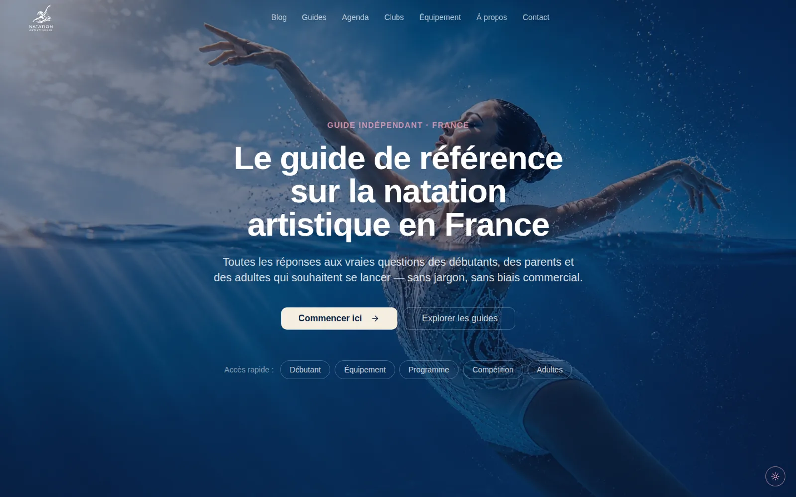 Page d’accueil de natationartistique.fr